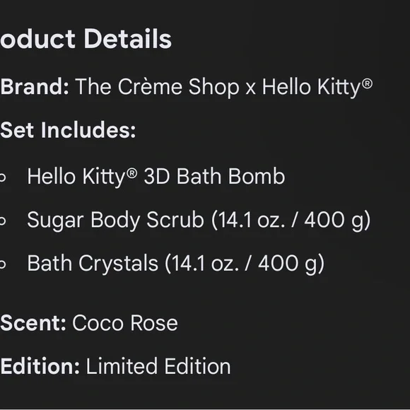 Crème Shop x Hello Kitty Lovely Luxury Set-NIB LIMITED EDITION - Picture 7 of 7